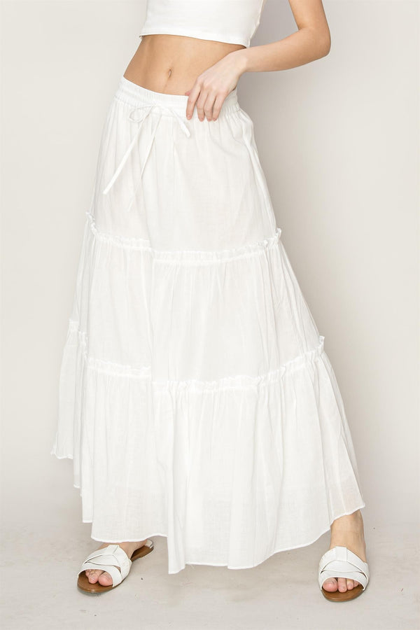 Tasha Tiered Skirt - Off White