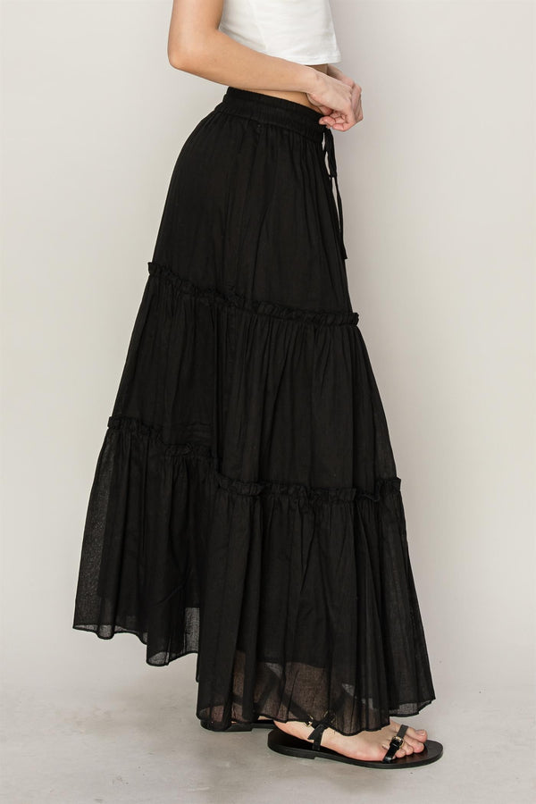 Tasha Tiered Skirt - Black