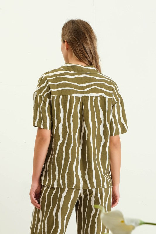 Pippa Zebra Matching set - Olive