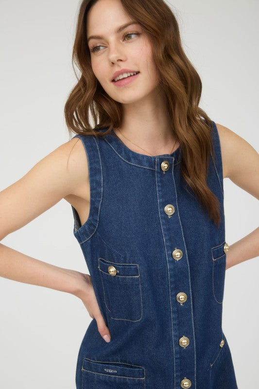 Ruby Sleeveless Denim Mini