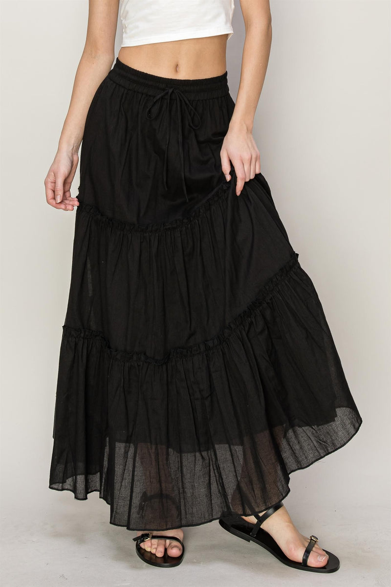 Tasha Tiered Skirt - Black