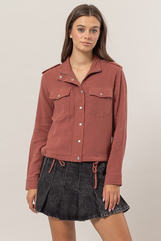 Zoe Utility Jacket - Brick