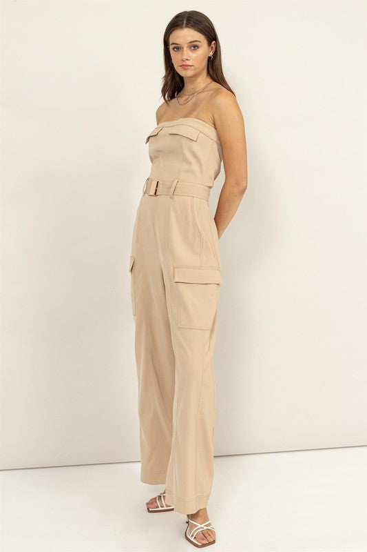 Gracie Cargo Jumpsuit - Camel