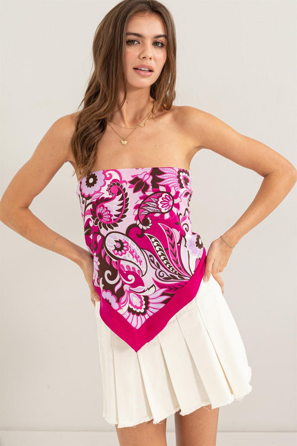 Olly Scarf Top - Pink Combo