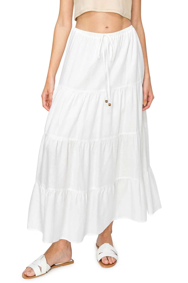 Palma Tiered Skirt - White