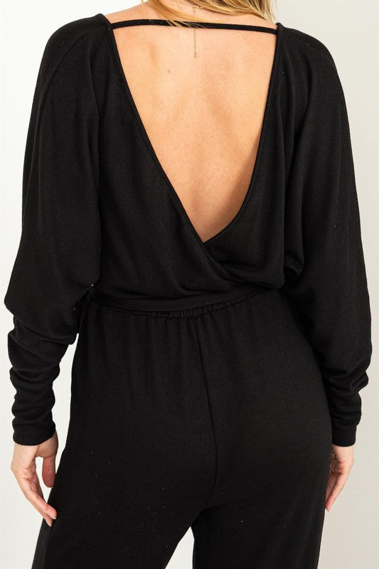 Joe Surplice Jumpsuit - Black