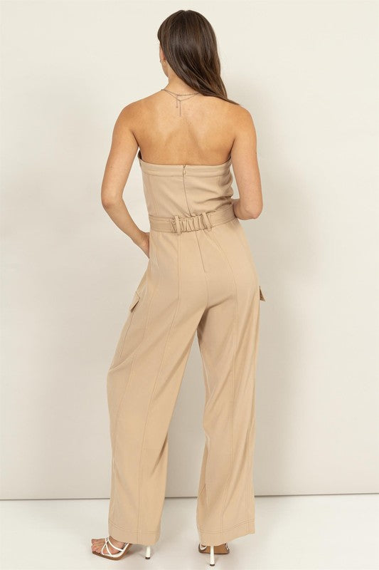 Gracie Cargo Jumpsuit - Camel