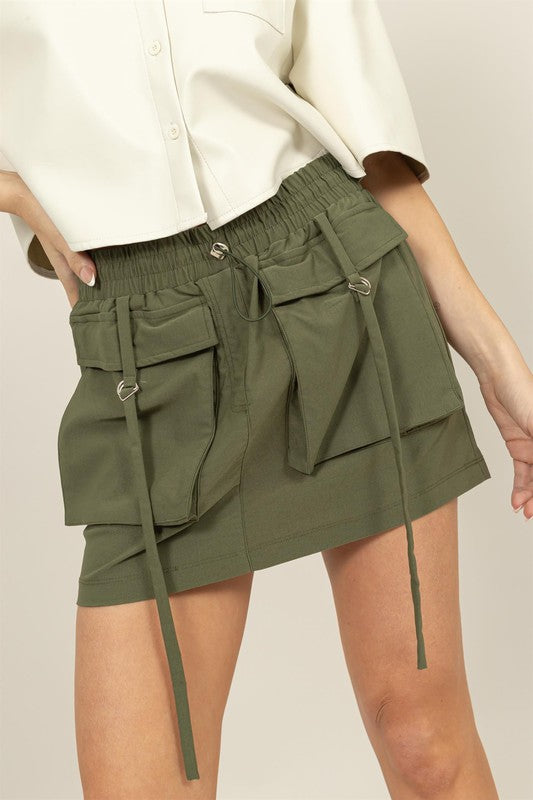 Lulu Cargo Mini Skirt - Olive