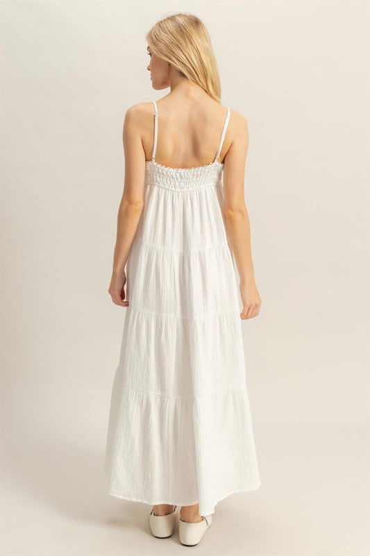 Ceci Babydoll Maxi Dress - White