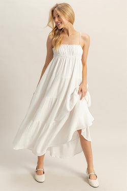 Ceci Babydoll Maxi Dress - White