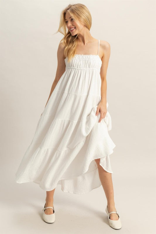 Ceci Babydoll Maxi Dress - White