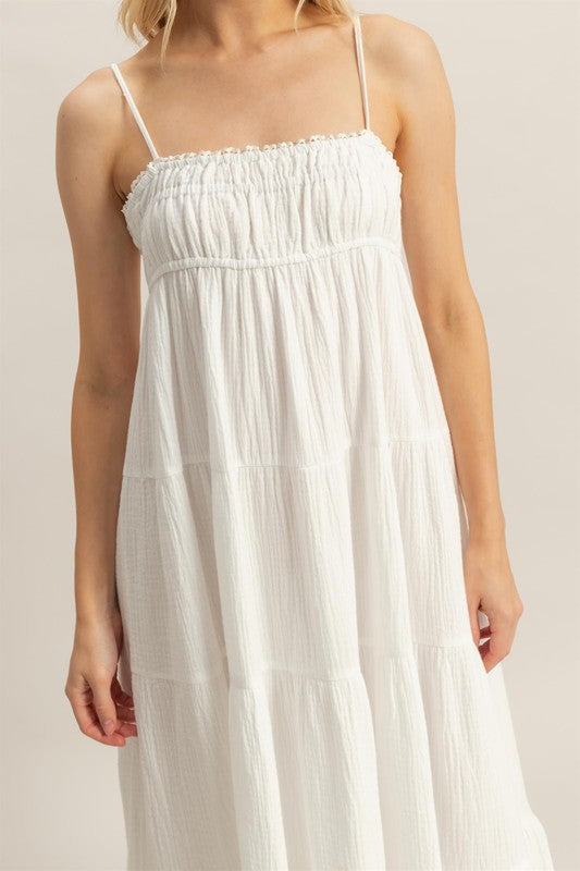 Ceci Babydoll Maxi Dress - White Wildy Belle Ceci Babydoll Maxi Dress - White Wildy Belle