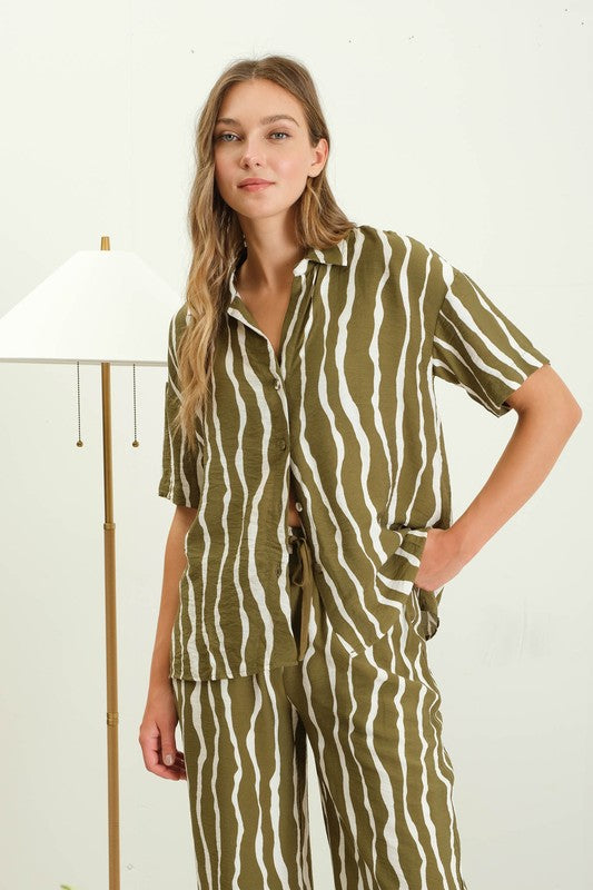 Pippa Zebra Matching set - Olive