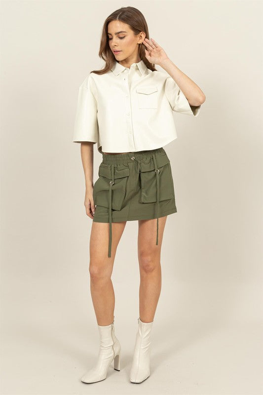 Lulu Cargo Mini Skirt - Olive