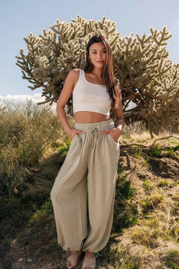 Mariah Gauze Pants - Sage