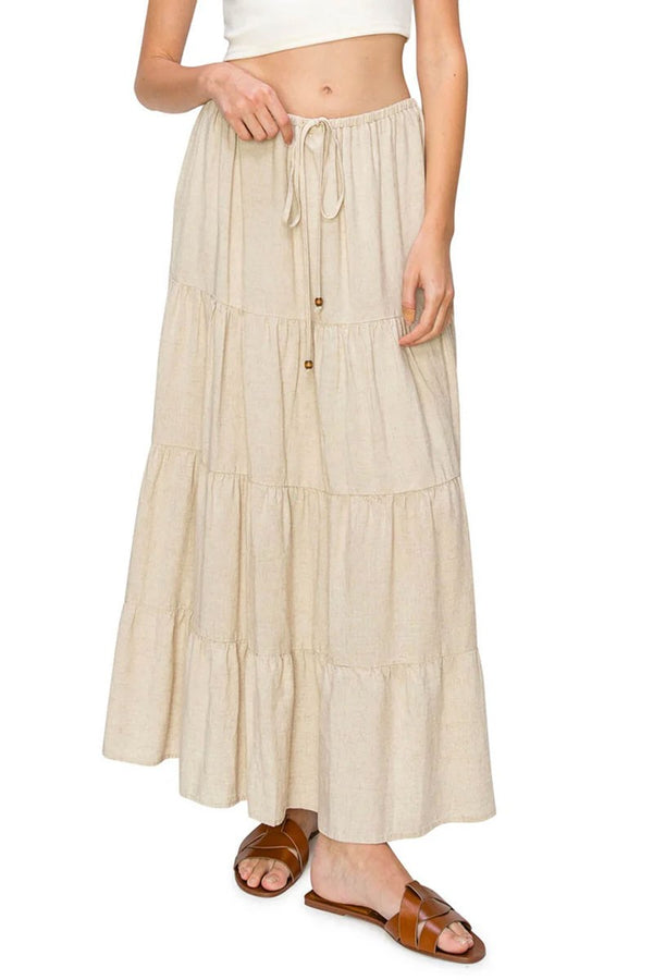 Palma Tiered Skirt - Oatmeal