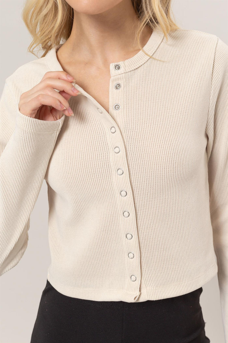 Bailey Button Down Top - Cream