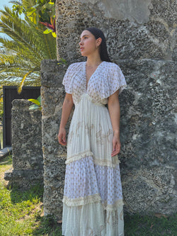 Dahlia Maxi Dress - White/Ivory no lo