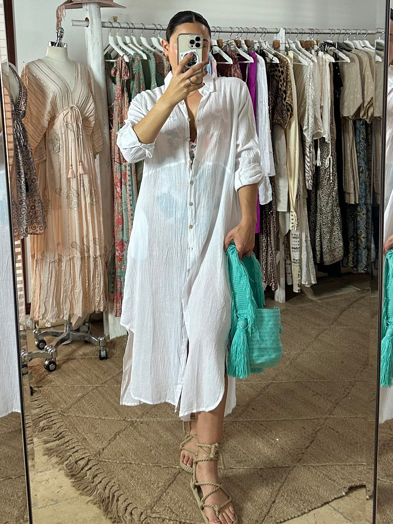 Salina Shirt Dress / Kimono - White